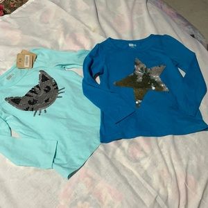 Crazy 8 long sleeve sequined t duo NWT